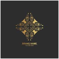 luxury ornament logo line art vector