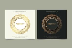 luxury ornament circle border design card vector