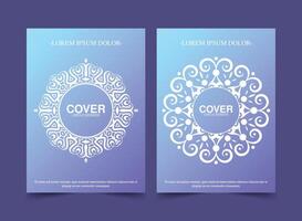 Gradient border pattern cover template vector