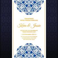 Colorful mandala wedding card template vector