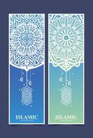 Blue Ramadan kareem card template vector