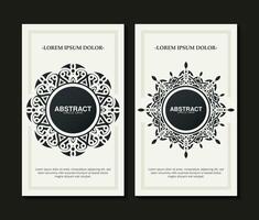 flat border circle pattern card design vector