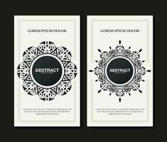 flat border circle pattern card design vector