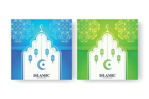 Colorful Ramadan kareem card template vector