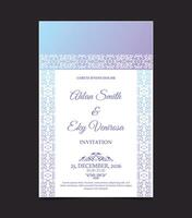 gradient retro wedding invitation template vector