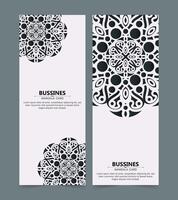 Vertical background card with mandala design vector