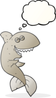 hand drawn thought bubble cartoon laughing shark png