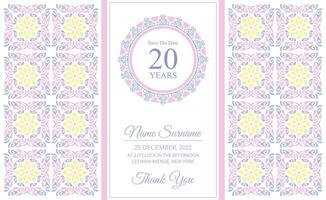soft abstract pattern birthday invitation design vector