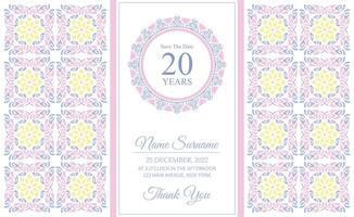 soft abstract pattern birthday invitation design vector