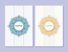 colorful mandala cover design template vector