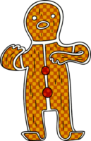 hand drawn cartoon doodle of a gingerbread man png