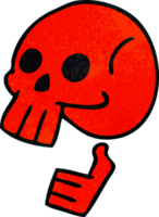 hand drawn quirky cartoon skull png