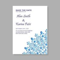 gradient retro wedding invitation template vector
