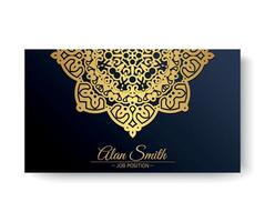 Luxury mandala decorative card in gold color vector