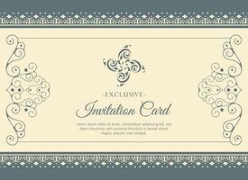 Invitation card vector design vintage style