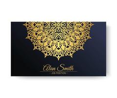 Luxury mandala decorative card in gold color vector