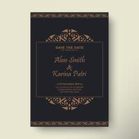 Elegant classic wedding invitation card vector