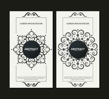 flat border circle pattern card design vector