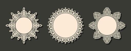 Vector isolated vintage label design with circle frame