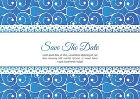 Blue invitation background style ornamental pattern vector