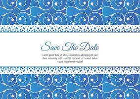 Blue invitation background style ornamental pattern vector