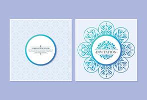 Blue invitation background style ornamental pattern vector