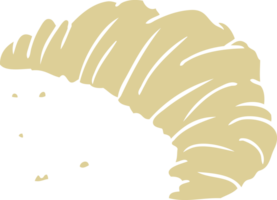 platt Färg stil tecknad serie croissant png