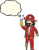 cartoon pirate captain with thought bubble png
