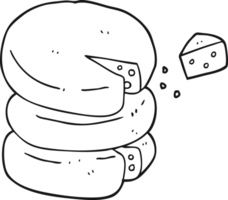 mano dibujado negro y blanco dibujos animados queso rueda png