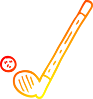 warm gradient line drawing of a cartoon golf club and ball png