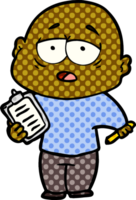 hombre calvo cansado de dibujos animados png