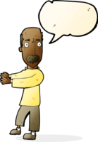 cartoon balding man explaining with speech bubble png