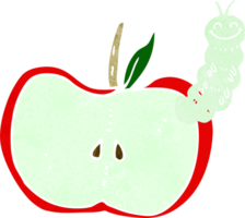cartoon apple with bug png
