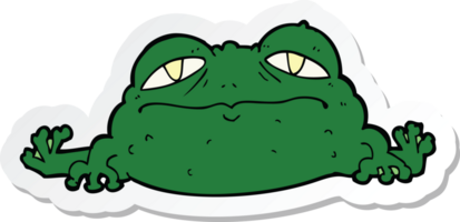 sticker of a cartoon ugly frog png