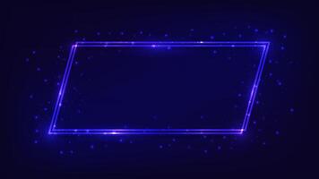 Neon double quadrangle frame vector