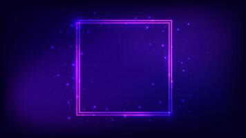 Neon double square frame vector