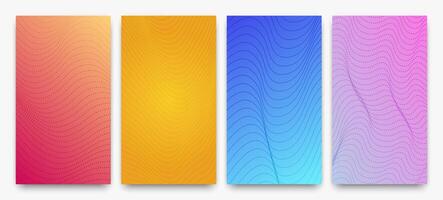 Set of halftone gradient backgrounds with dots vector