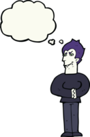 Cartoon-Vampir mit Gedankenblase png