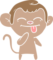 singe de dessin animé drôle de style plat couleur png