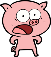 cartoon pig shouting png