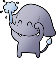 schattig tekenfilm olifant spuiten water png