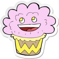 sticker van een cartoon happy cupcake png