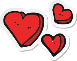 klistermärke av en tecknad serie hjärtan png