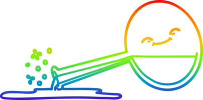 rainbow gradient line drawing of a cartoon spilled chemicals png