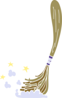 cartoon doodle magic broom png