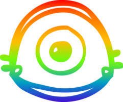 rainbow gradient line drawing of a cartoon blue eye png