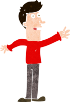 cartone animato uomo raggiungendo png