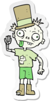 sticker van een tekenfilmzombie png