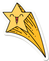 sticker of a tattoo style shooting star png