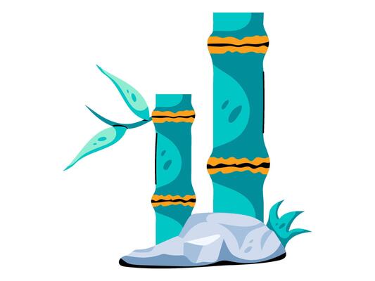 bamboo design with modern illustration concept style for badge farm agriculture sticker illustration